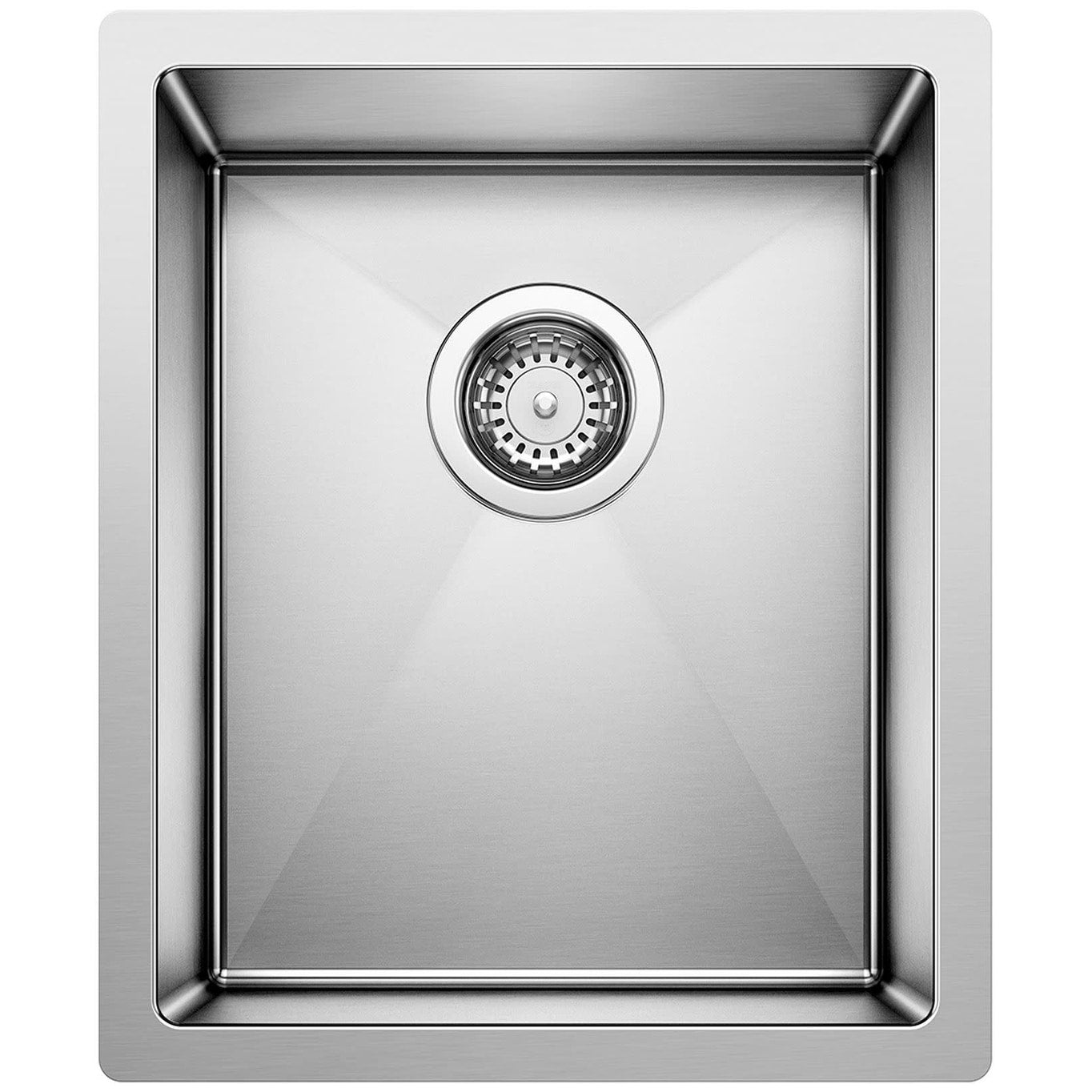 Blanco 516225 Precision R10 Small Single Bowl Stainless Steel Kitchen Sink With Stylish Drain Grooves 15 X 18 Satin Polished