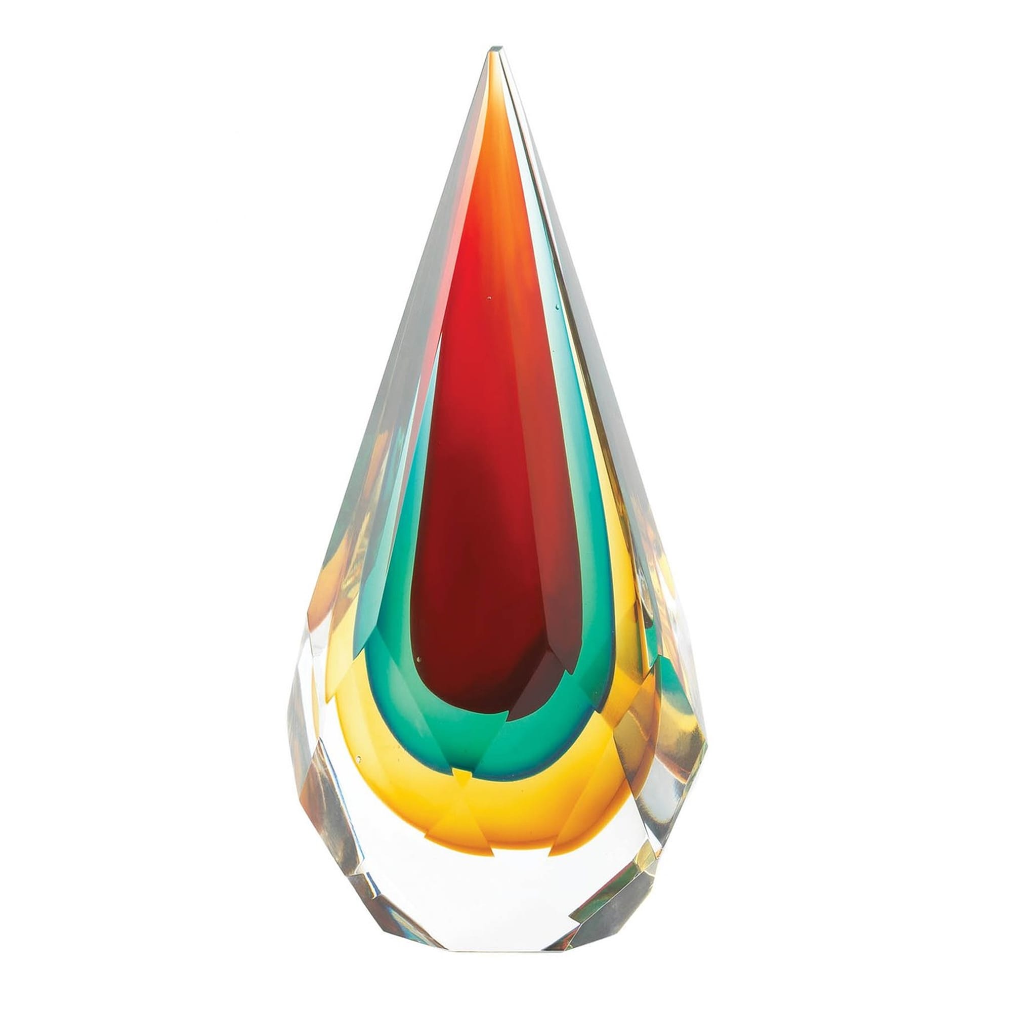 Blazing Multi Color Glass Sculpture