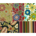Blazing Needles Floral Stripe U Shaped 16 Inch Outdoor Chair Cushions Set Of 4