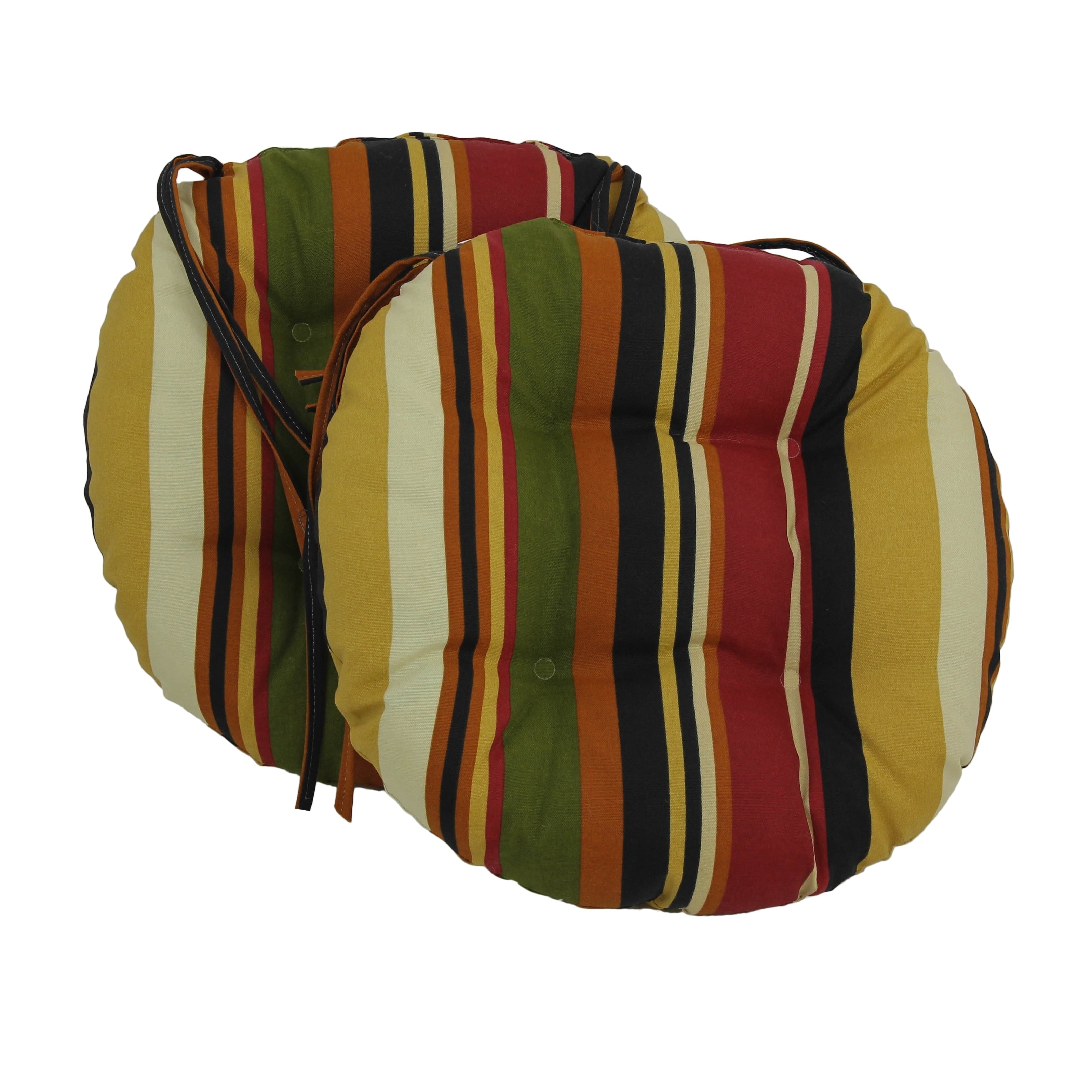 Blazing Needles 16X16 Inch Round Patterned Outdoor Chair Cushions Set Of 2 16