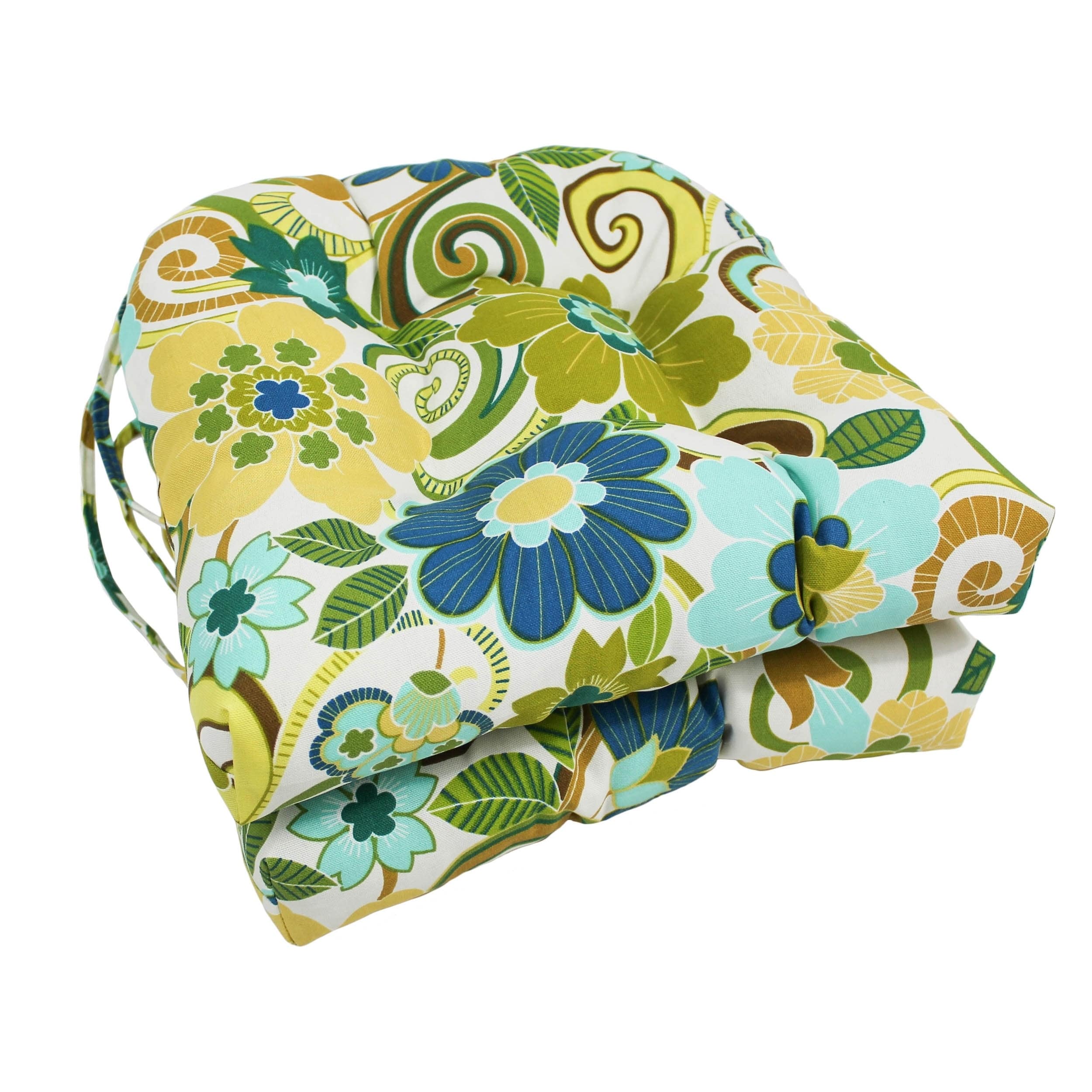 Blazing Needles Spun Polyester 16 X 16 Inch U Shaped Outdoor Chair Cushions Set Of 2
