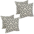 Blazing Needles 17 Inch Black Lattice Throw Pillow Set Of 4
