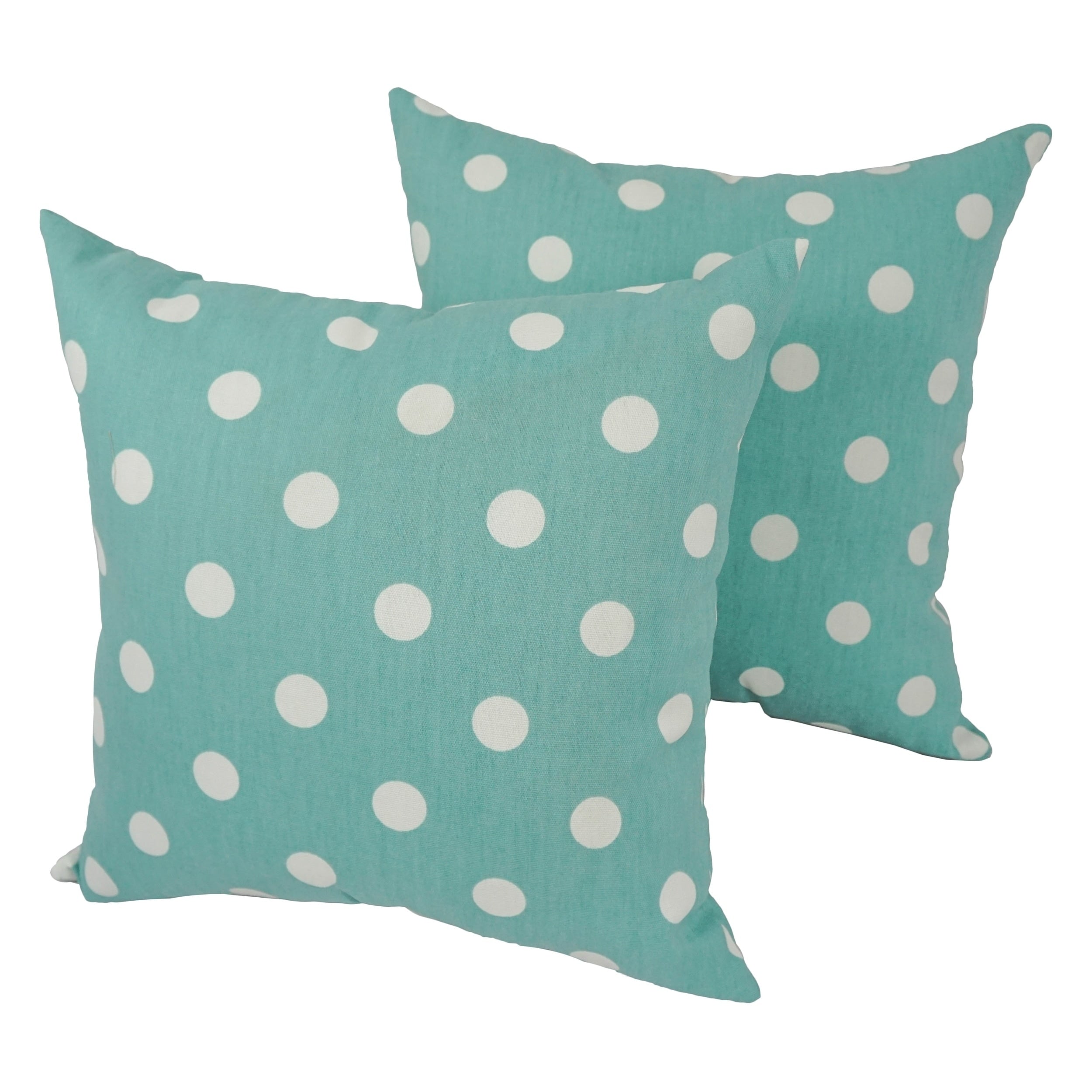 Blazing Needles Polka Dot 17 Inch Indoor Outdoor Throw Pillow Set Of 2