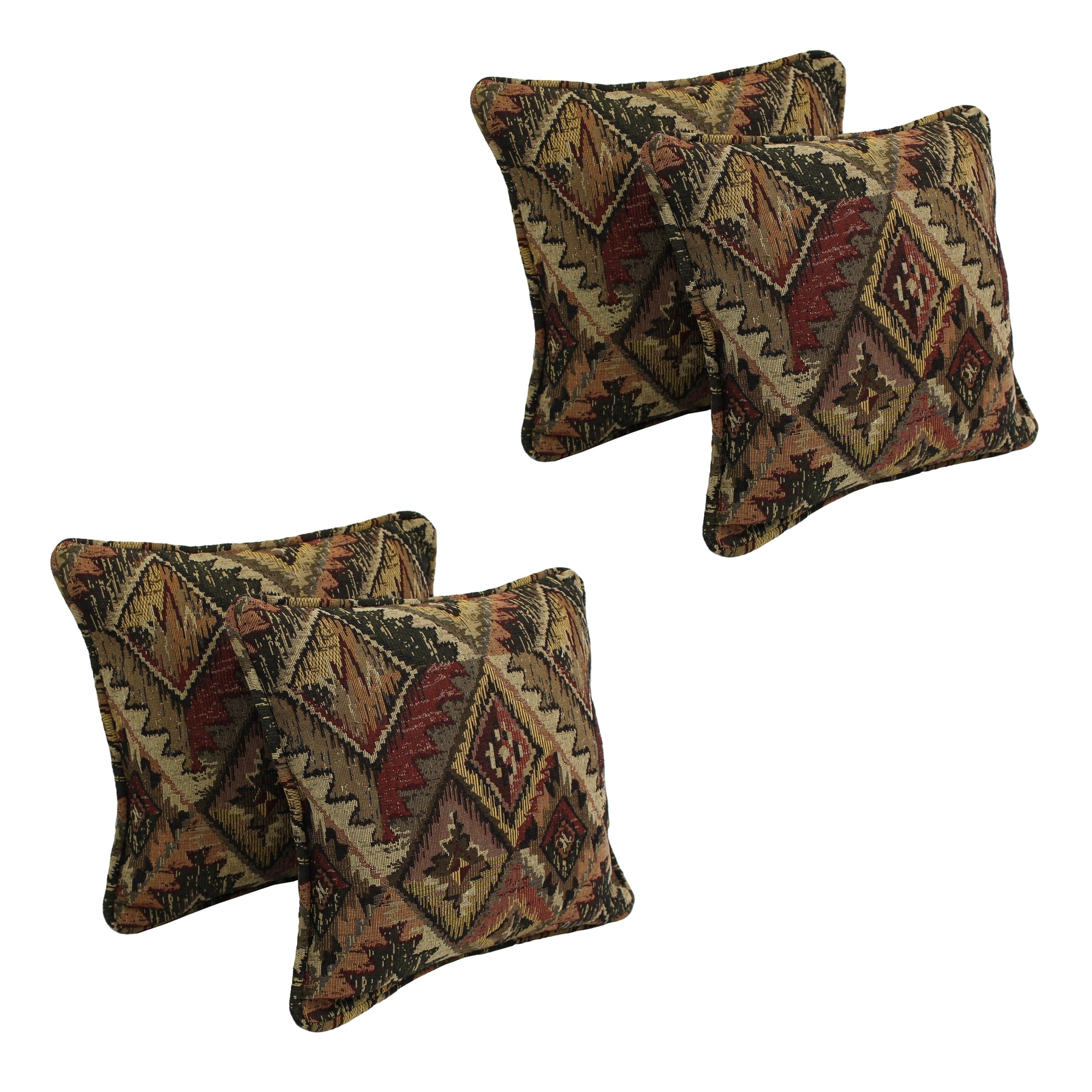 Blazing Needles 17 Inch Tapestry Throw Pillows Set Of 4