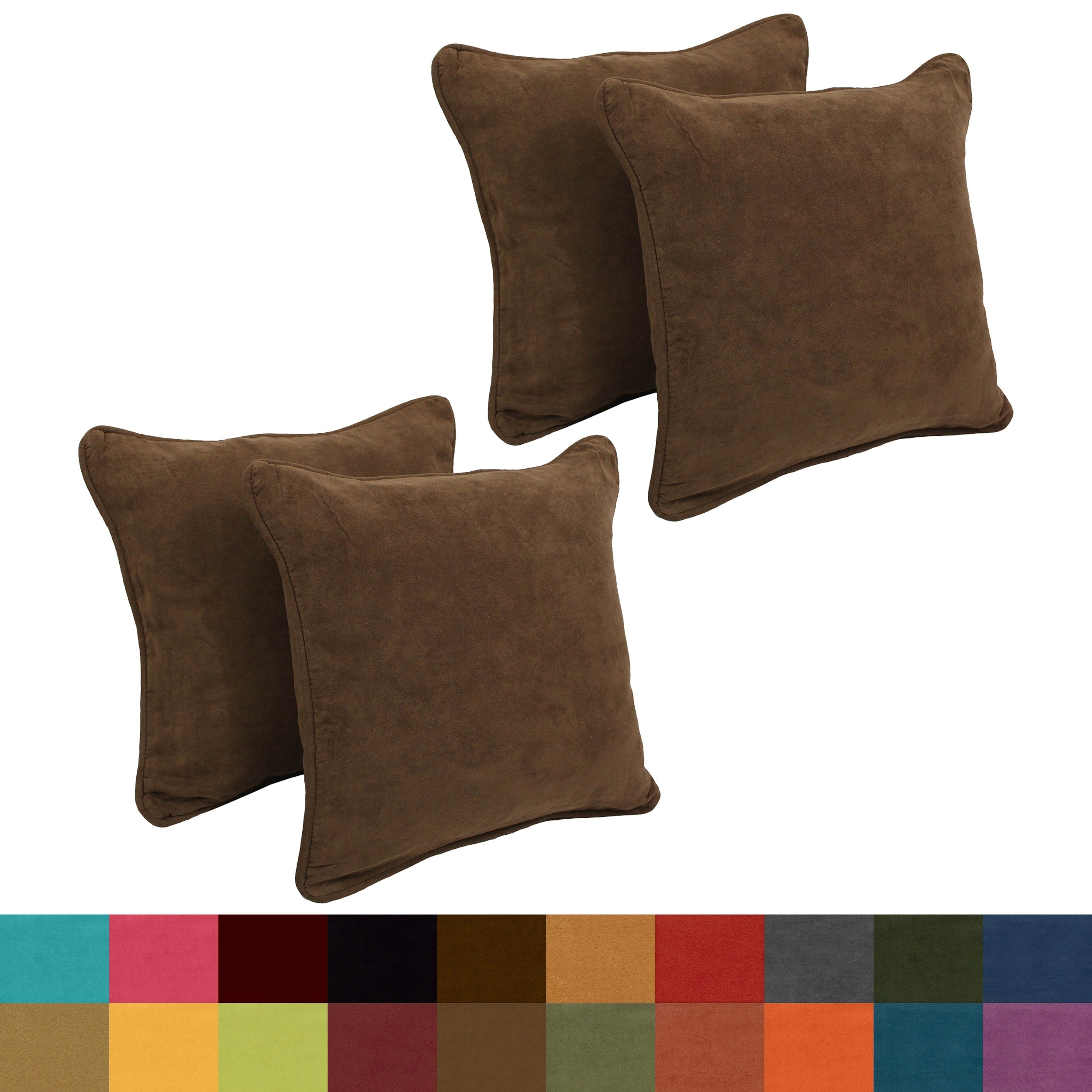 Blazing Needles 17 Inch Micrsuede Throw Pillows Set Of 4