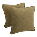Blazing Needles 18 Inch Champagne Jacquard Chenille Square Throw Pillows With Inserts Set Of 2