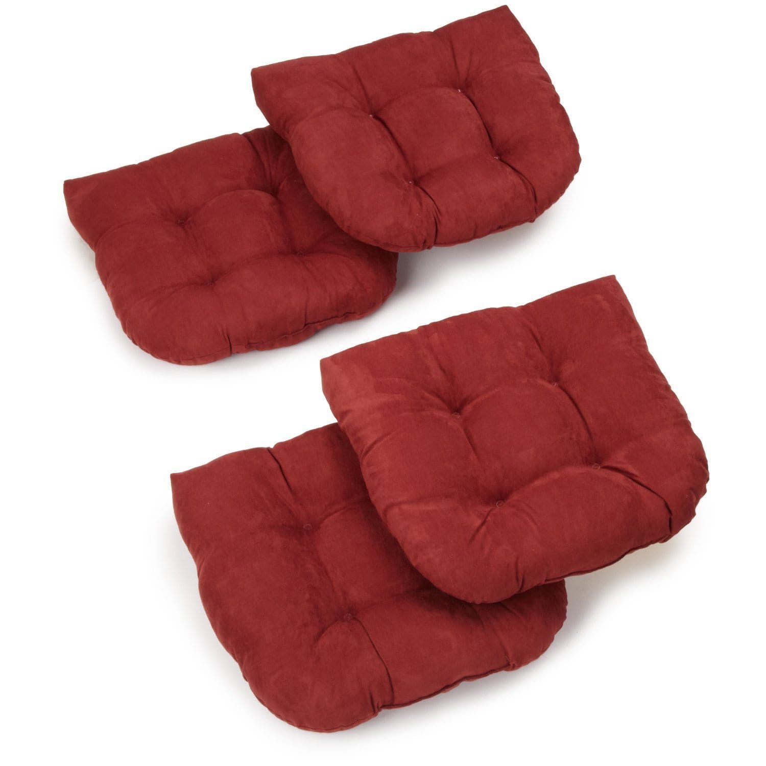 Blazing Needles 19 Inch Microsuede U Shaped Chair Cushion Set Of 4