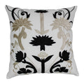 Blazing Needles 20 Inch Indian Floral Elegance Velvet Applique Throw Pillow