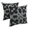 Blazing Needles 20 Inch Symmetrical Floral Beaded Throw Pillows Set Of 2