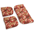 Blazing Needles Tropical Stripe All Weather U Shaped Outdoor 3 Piece Settee Bench Cushion Set
