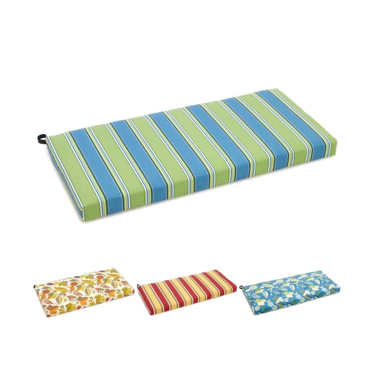 Blazing Needles Patterned All Weather Uv Resistant Outdoor Loveseat Bench Cushion