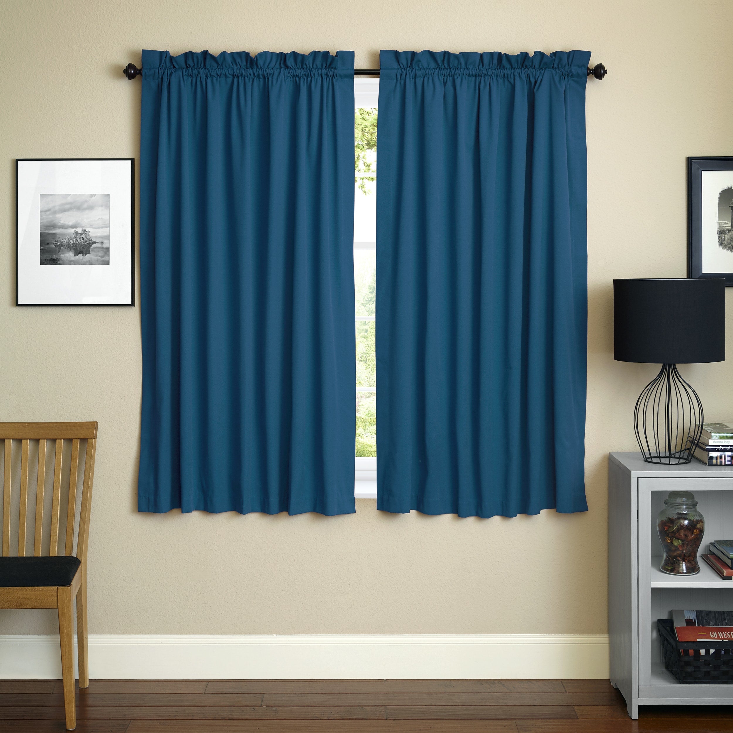 Blazing Needles Twill 63 Inch X 52 Inch Curtain Panels Set Of 2