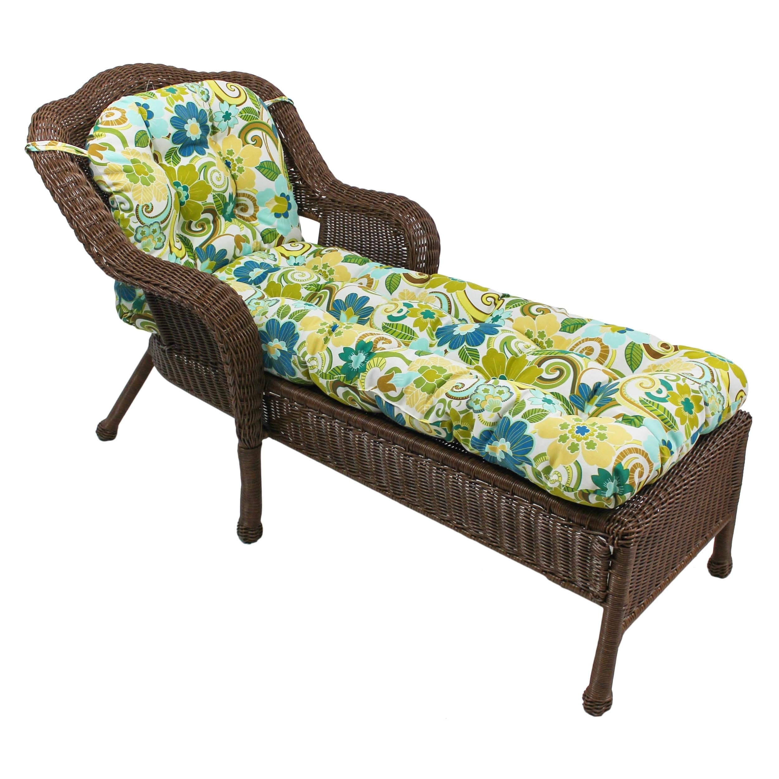 Blazing Needles 69X21 Inch U Shaped Outdoor Tufted Chaise Lounge Cushion 69 X 21
