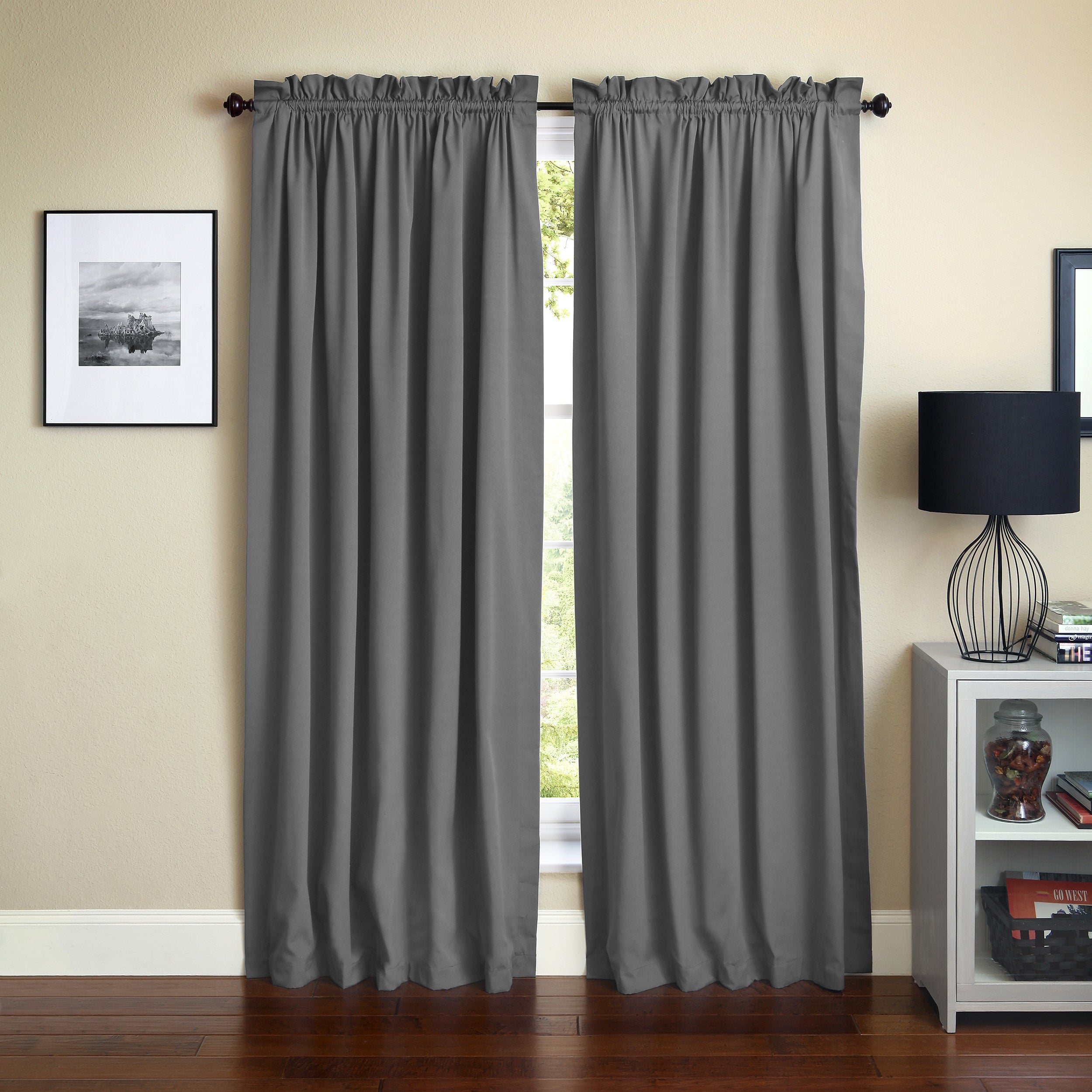 Blazing Needles 84 Inch Twill Curtain Panel Pair 52 X 84