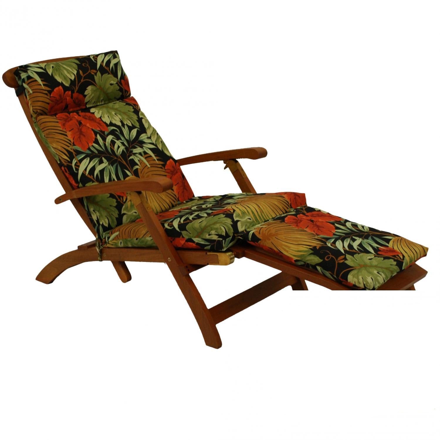 Blazing Needles Tropical Stripe All Weather Outdoor Steamer Deck Lounger Cushion 72 X 20