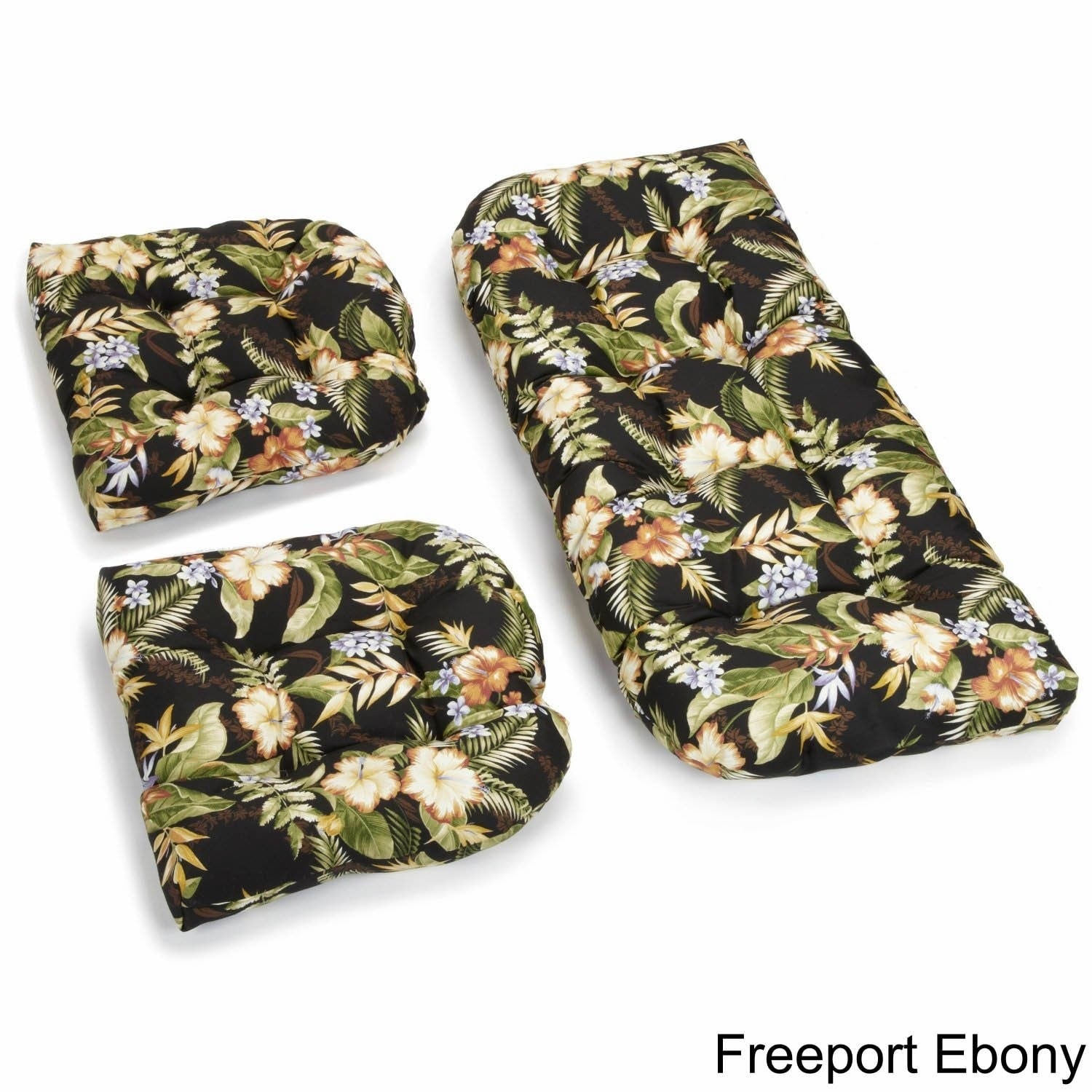 Blazing Needles All Weather U Shape Outdoor Settee Cushion Set Of 3