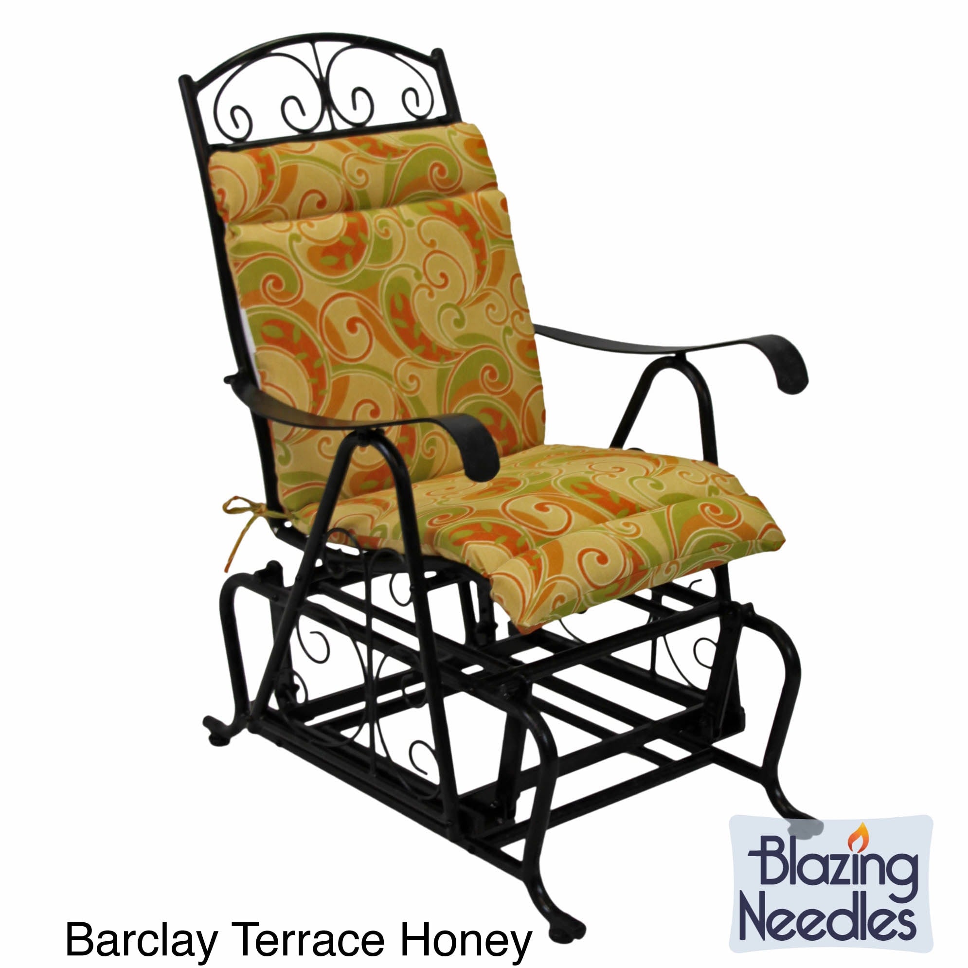 Blazing Needles Tropical Stripe All Weather Uv Resistant Outdoor Single Glider Chair Cushion 43 X 20