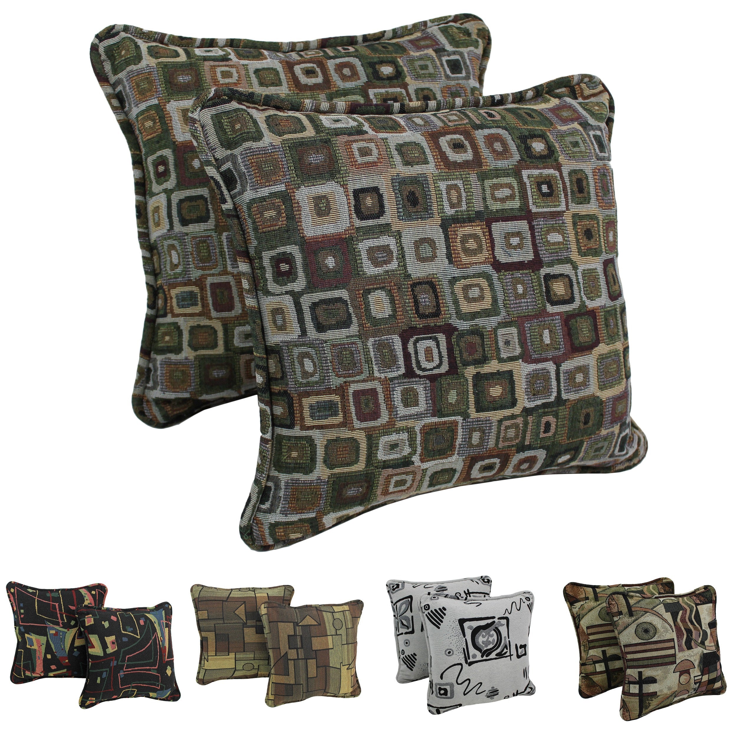 Blazing Needles 18 Inch Corded Tapestry Pillows Set Of 2