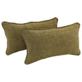 Blazing Needles Corded Gingham Brown Jacquard Chenille Rectangular Throw Pillows Set Of 2