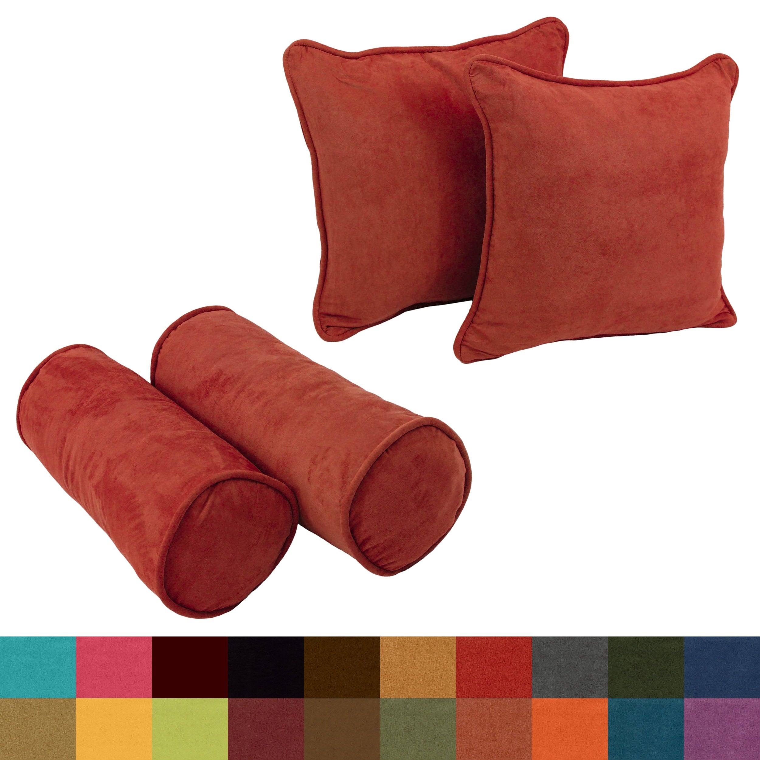 Blazing Needles Microsuede Throw Pillow Set Set Of 4