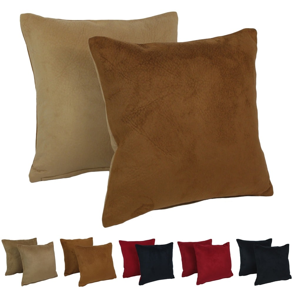 Blazing Needles Patterned Faux Suede Accent Pillows Set Of 2