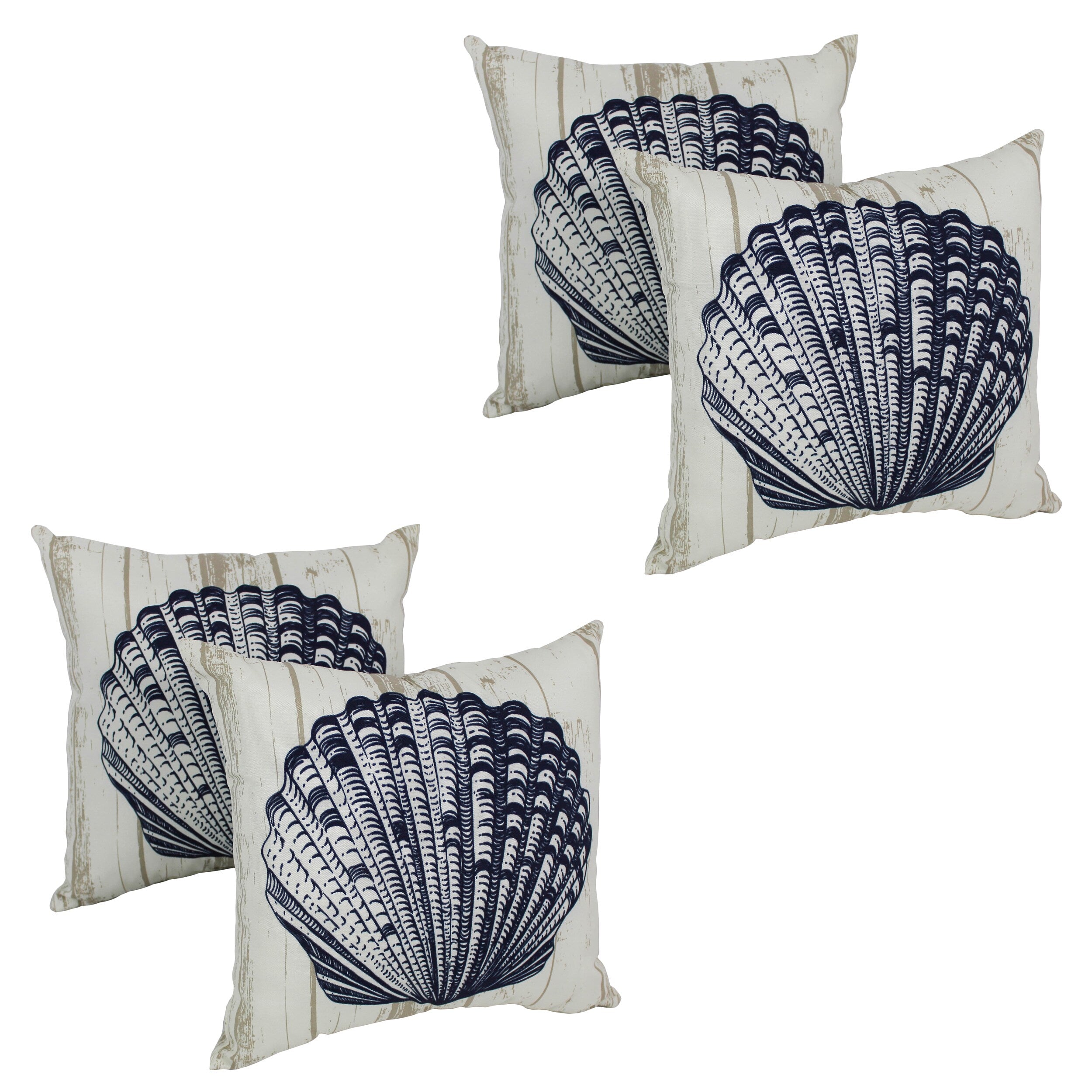 Solarium Shell 17 Inch Indoor Outdoor Throw Pillow Set Of 4 17