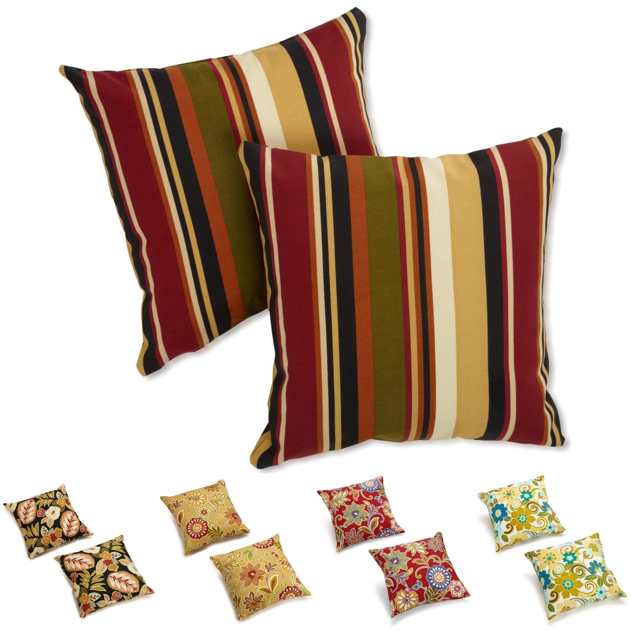 Blazing Needles 17 Inch Indoor Outdoor Throw Pillow Set Of 2 18 X 18