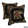 Blazing Needles Tapestry Corded Exotic Elephants Throw Pillows Set Of 2
