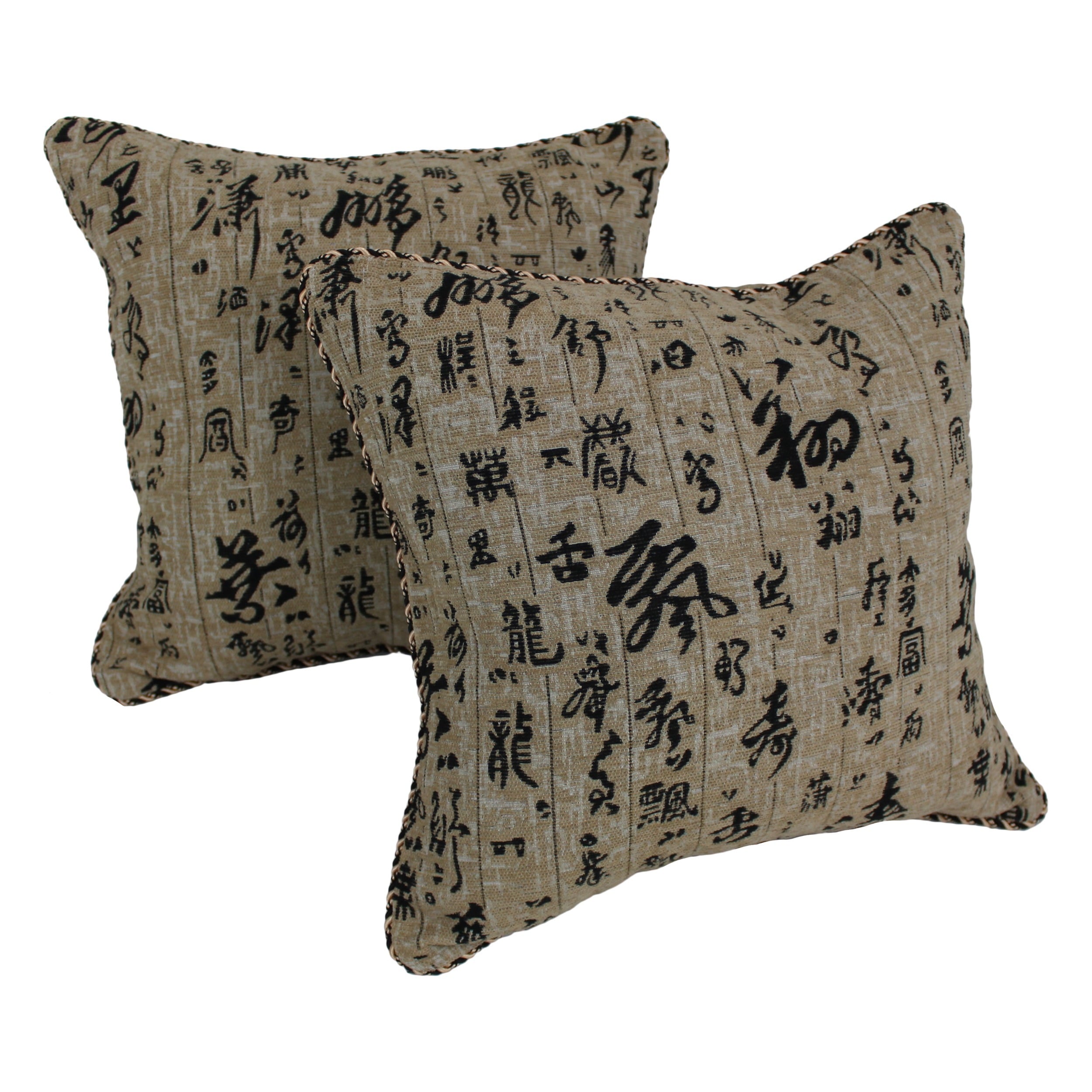 Blazing Needles Tapestry Corded Oriental Throw Pillows Set Of 2