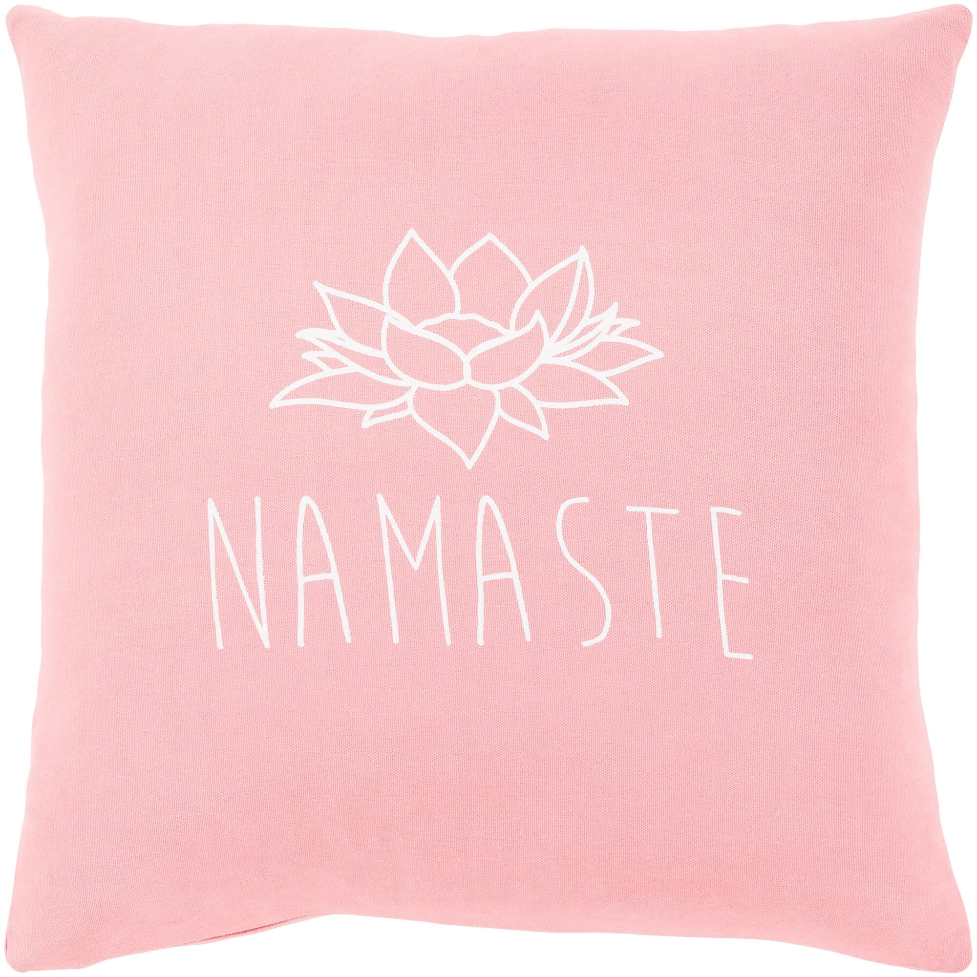 Blessed Pink Namaste Feather Down Throw Pillow 18 X 18