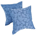 Bleu Floral 17 Inch Indoor Outdoor Throw Pillow Set Of 2