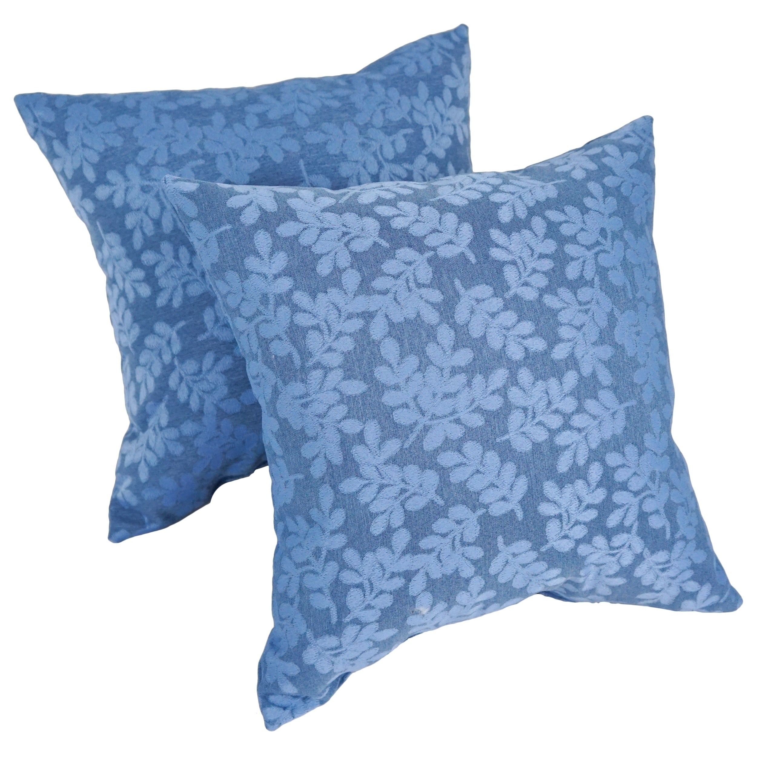 Bleu Floral 17 Inch Indoor Outdoor Throw Pillow Set Of 2