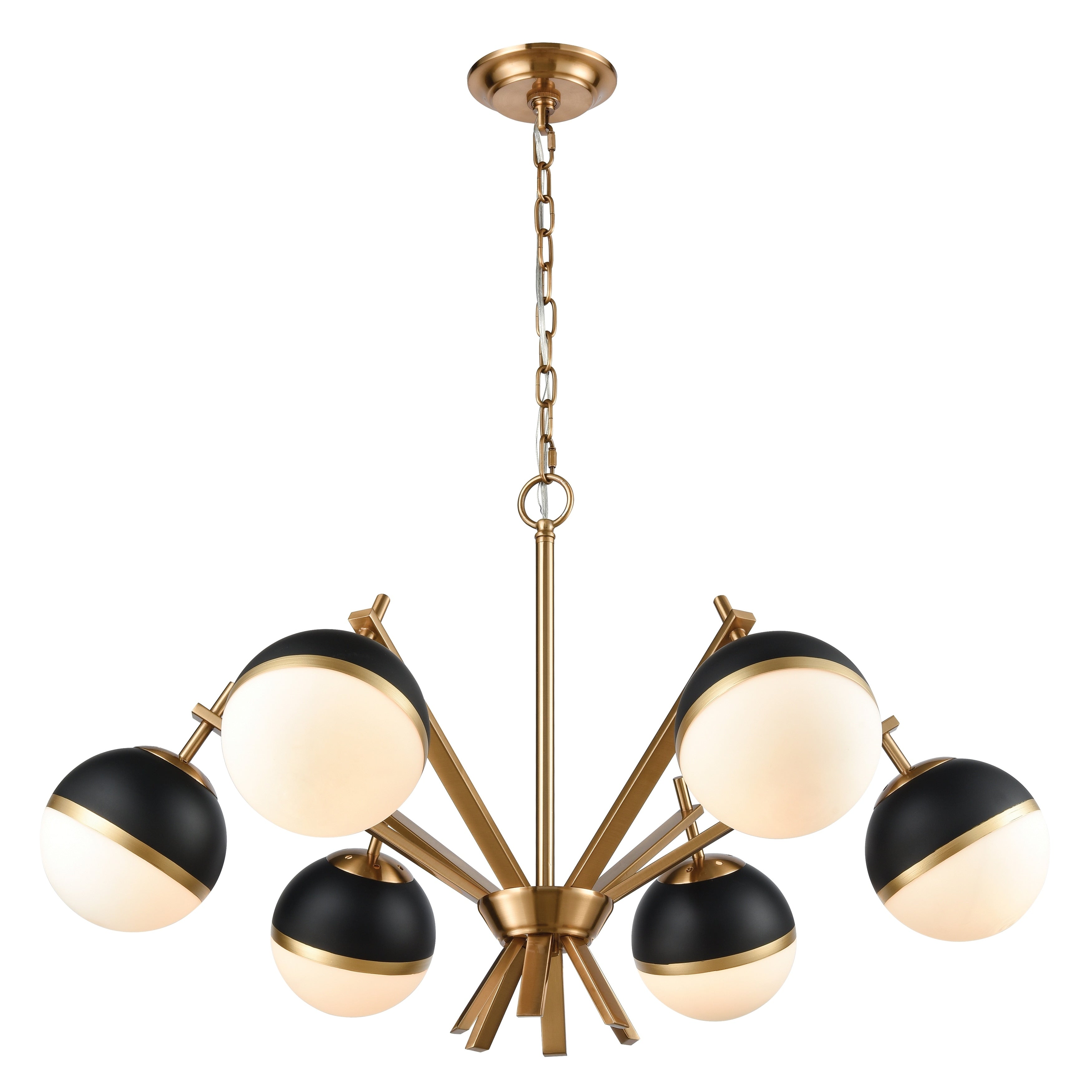 Blind Tiger 32 Inch Wide 6 Light Chandelier In Black 32In W X 32In D X 19In H