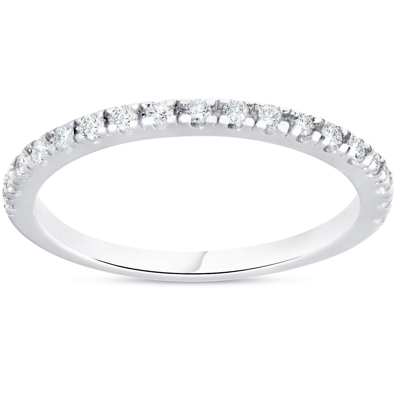 Bliss 10K White Gold 1 4 Ct Tdw Diamond Wedding Ring Stackable Womens Anniversary Band