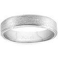 Bliss 10K White Gold 5Mm Brushed Flat Mens Comfort Fit Wedding Band
