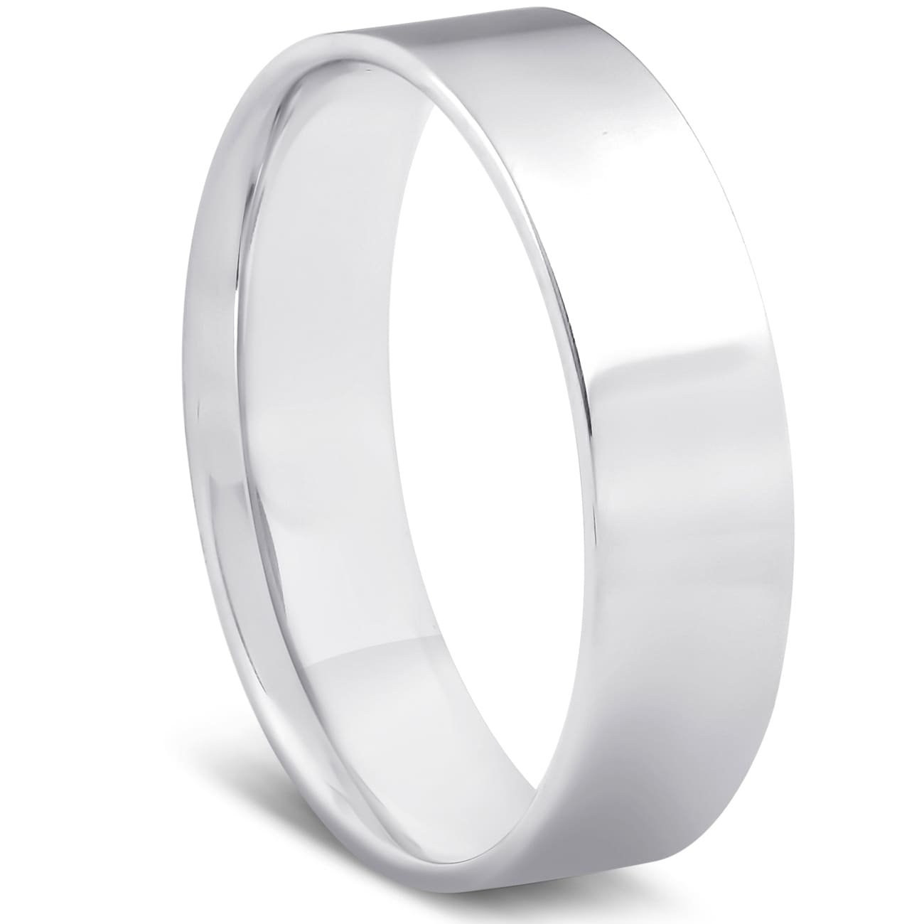 Bliss Mens 10K White Gold Comfort Fit High Polish Wedding Band