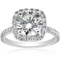 Bliss 14K White Gold 2 1 2Ct Tdw Diamond Cushion Halo Clarity Enhanced Engagement Ring G Si