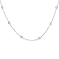 Bliss 14K White Gold 1 1 2 Ct Tdw Diamond Station Bezel Pendant Necklace 18