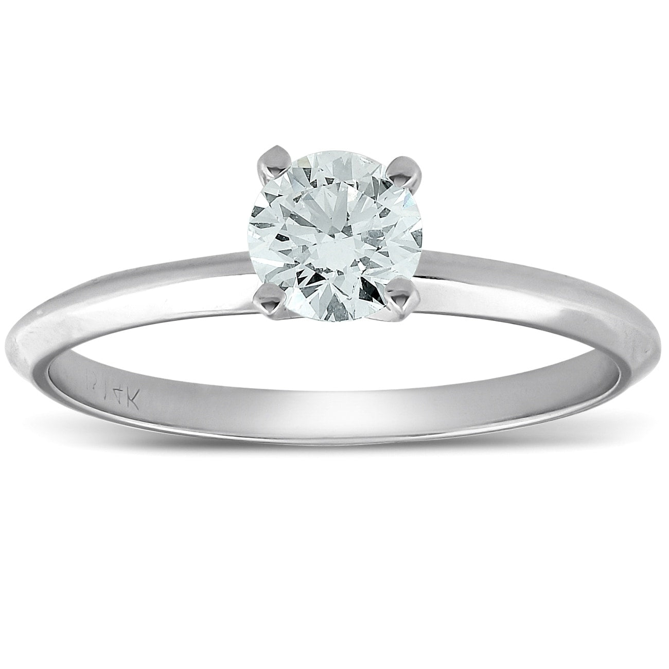 Bliss 14K White Gold 1 2 Ct Tdw Round Solitaire Diamond Engagement Ring