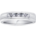 Bliss 14K White Gold 1 2 Ct Tdw Mens Diamond Wedding Ring High Polished Channel Set Band