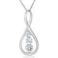 Bliss 14K White Gold 1 2 Ct Tdw Three Stone Diamond Pendant Womens Necklace