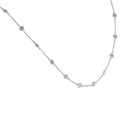 Bliss 14K White Gold 1 3 4 Ct Tdw Bezels By The Yard Womens 18 Diamond Station Necklace