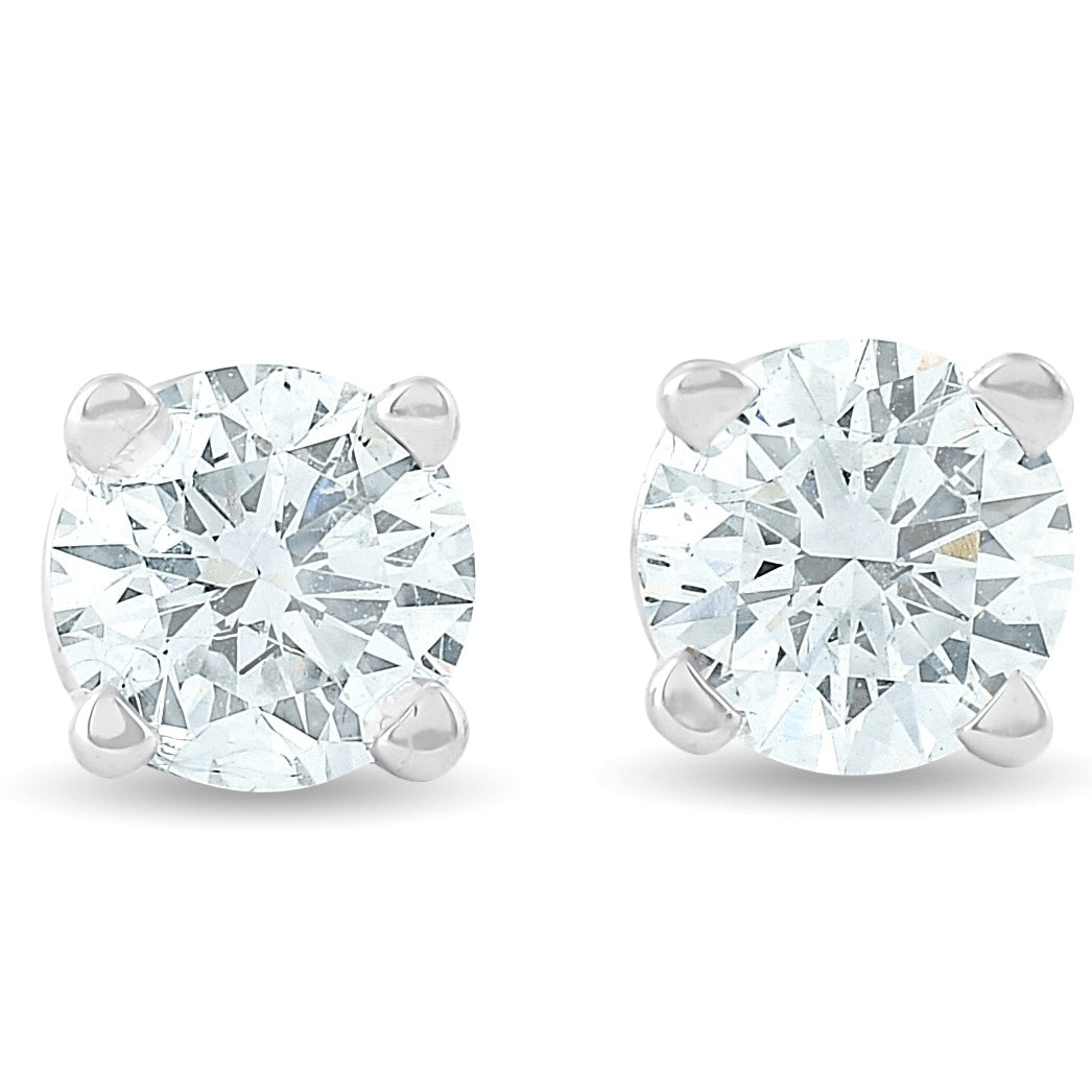 Bliss 14K White Gold 1 3 Ct Tdw Diamond Studs Eco Friendly Lab Grown G H Si1 Si2