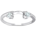 Bliss 14K White Gold 1 4 Ct Tdw Diamond Engagement Guard Band Insert Wedding Band Enhancer