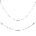 Pompeii3 14K White Gold 1 4 Ct Tdw Bezels By The Yard Womens 18 Diamond Station Necklace