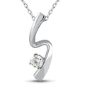 Bliss 14K White Gold 1 4 Ct Tdw Diamond Freeform Solitaire Round Pendant