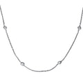 Bliss 14K White Gold 1 Ct Tdw Bezels By The Yard Womens 18 Diamond Station Necklace