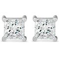 Bliss 14K White Gold 2 Ct Tdw Princess Cut Diamond Clarity Enhanced Screw Back Studs Earrings White H I