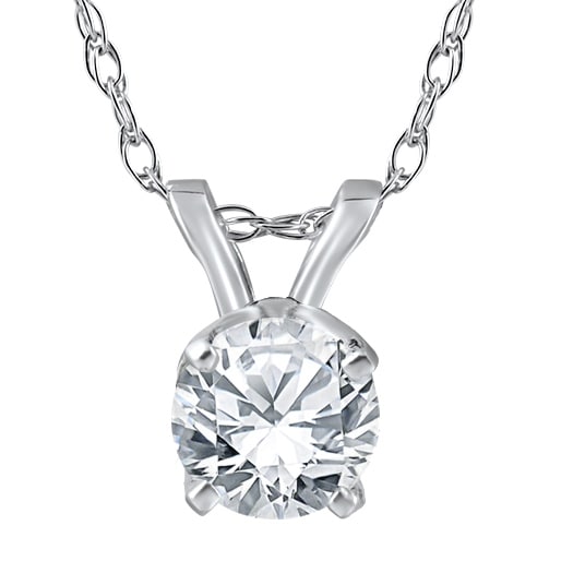 Bliss 14K White Gold 3 4 Ct Tdw Diamond Clarity Enhanced Pendant G H Si