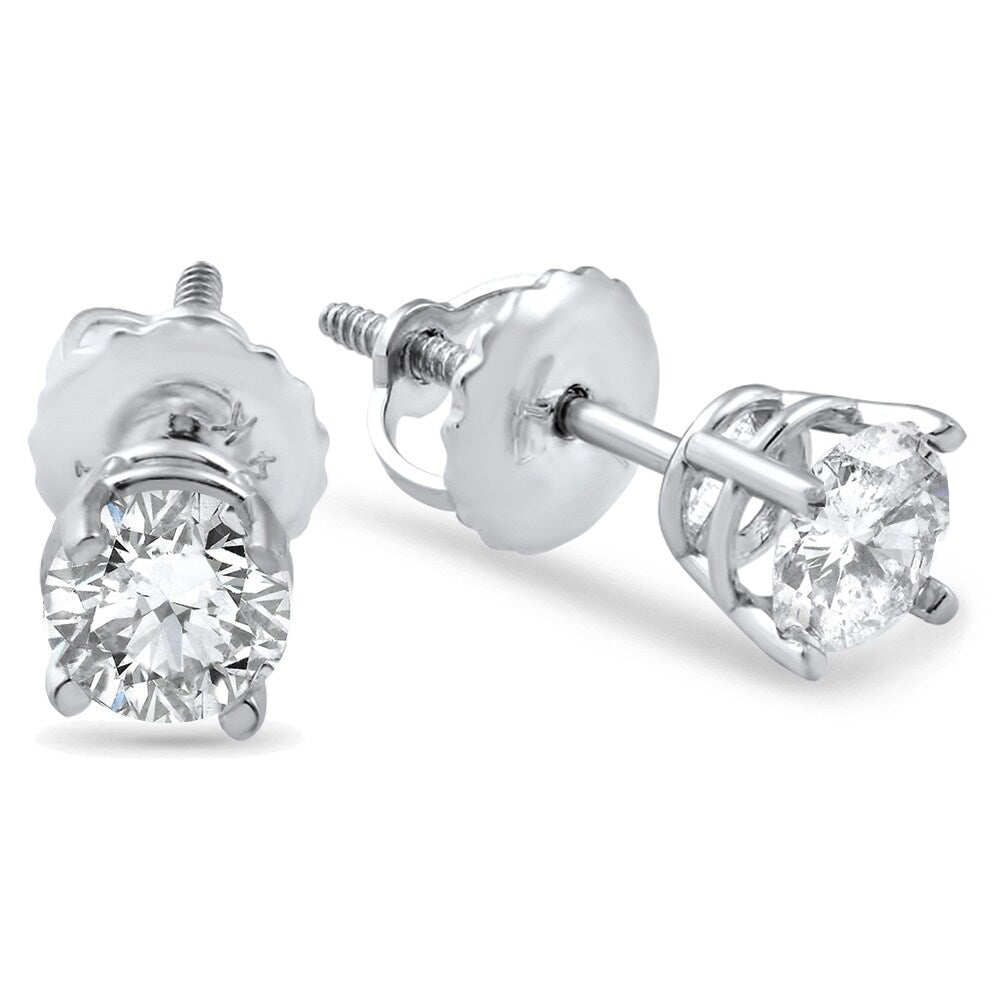 Bliss 14K White Gold 3 8 Ct Tdw Screw Back Diamond Studs